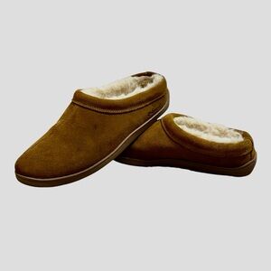 My Slippers Carmel Tan Suede Slip-Ons Faux Fur Lining Slippers 74018-11 Men's 10